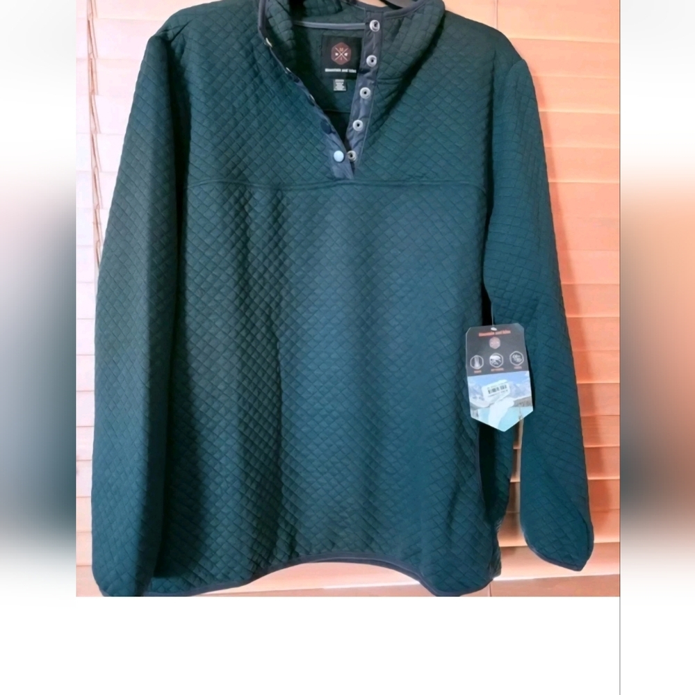 Mountain and Isles NWT Forest Green Quilted Pullover/2 front pockets. Size 2X - Picture 3 of 7